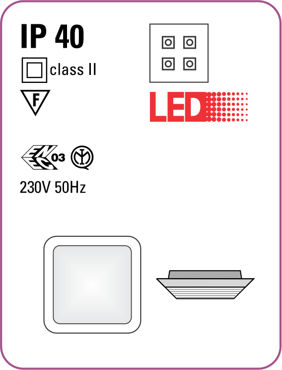 Đèn led trang trí Rami hình vuông 15W chụp trong suốt Sino RM15L 2 Đèn led trang trí Rio hình tròn 18W chụp mờ Sino RI18LO (Sao chép)