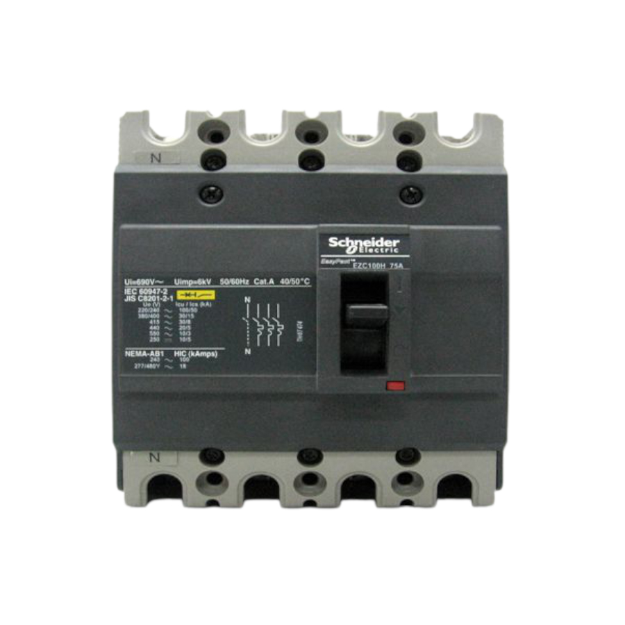 Cầu dao tự động MCCB EasyPact EZC 100 Type H 4P 30A 30kA 415VAC Aptomat Schneider EZC100H4030 1 Aptomat Schneider Ezc100h4030
