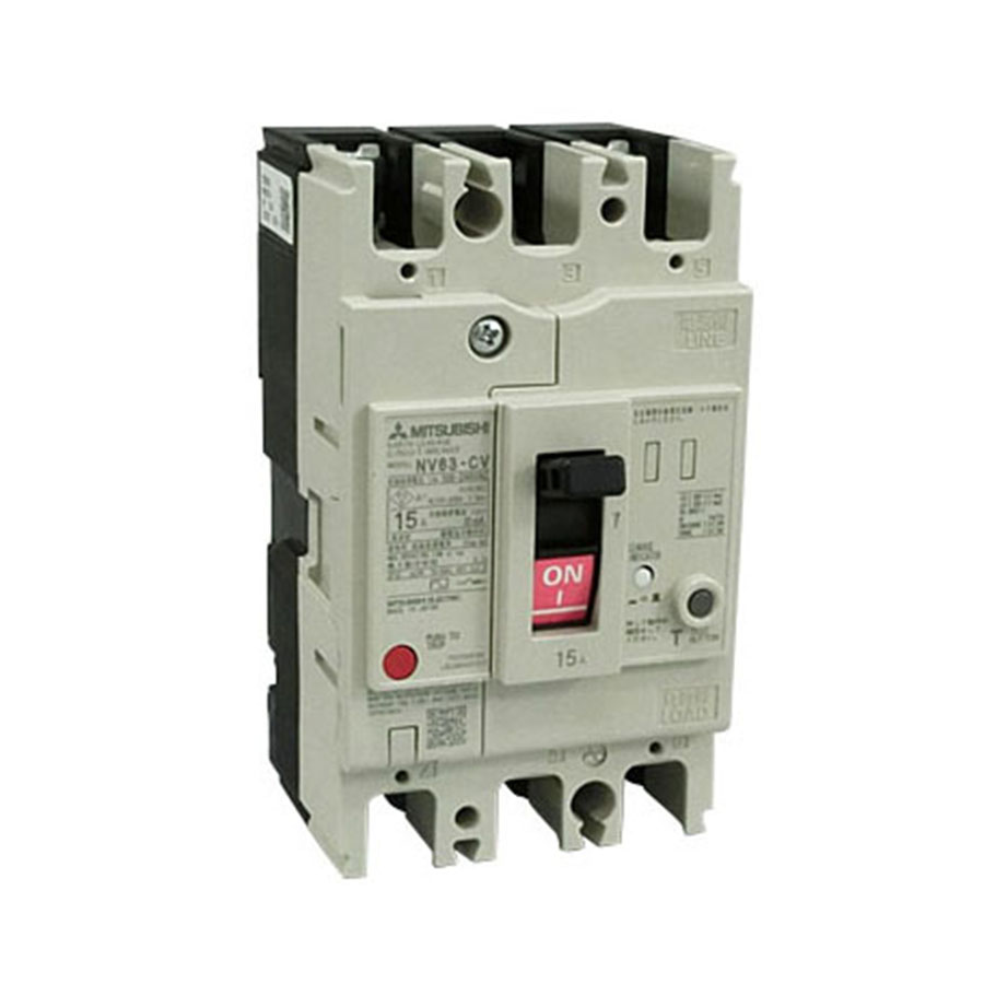 Aptomat ELCB 5kA Mitsubishi NV63-CV 3P 10A 15mA 1 Aptomat Mitsubishi Nv63 Cv 3p 10a 15ma