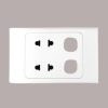 Ổ cắm đôi 2 chấu 16A và 2 lỗ MPE A20US2XXN