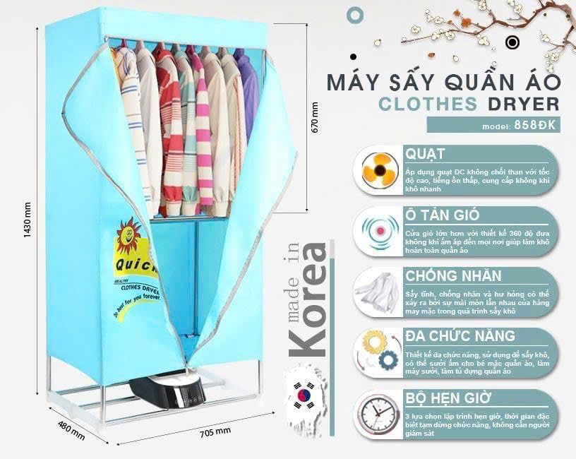 Máy sấy quần áo Samsung Model 858DK 5 Máy sấy quần áo Samsung Model 858DK - Ảnh 5