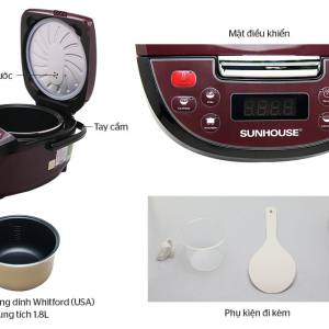 NỒI CƠM ĐIỆN TỬ 1.8L SUNHOUSE SHD8909 8 NỒI CƠM ĐIỆN TỬ 1.8L SUNHOUSE SHD8909