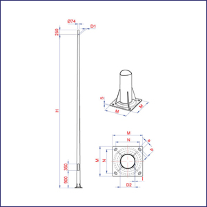 Cột thép tròn côn rời cần TC-78 Vonta 1 Cột thép tròn côn rời cần TC-78 Vonta