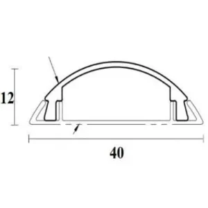 Ghen bán nguyệt nhôm D40x12 6 Ghen bán nguyệt nhôm D40x12